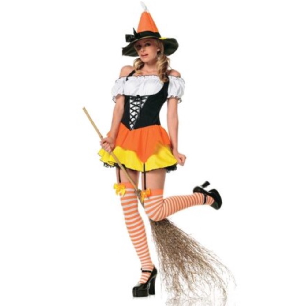 Kandy Korn Witch Costume w Garter Sexy Halloween